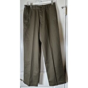 NWT Izod‎ Madison Chino Pants W/ Sportflex Green Pleated Men's Sz 30X 30 Casual